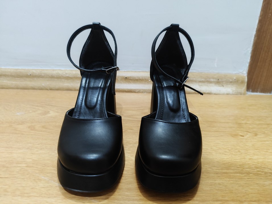 10 cm kadın siyah topuklu ayakkabı zarif - Görsel 5