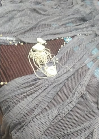 Bohem Nakışlı Gri Tül Perde - Görsel 6