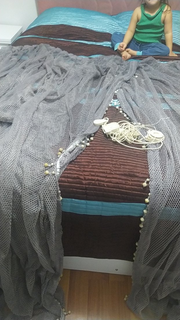 Bohem Nakışlı Gri Tül Perde - Görsel 3