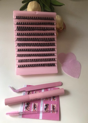 Pembe DIY Kirpik Takımı