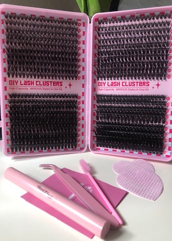 Pembe DIY Kirpik Takımı
