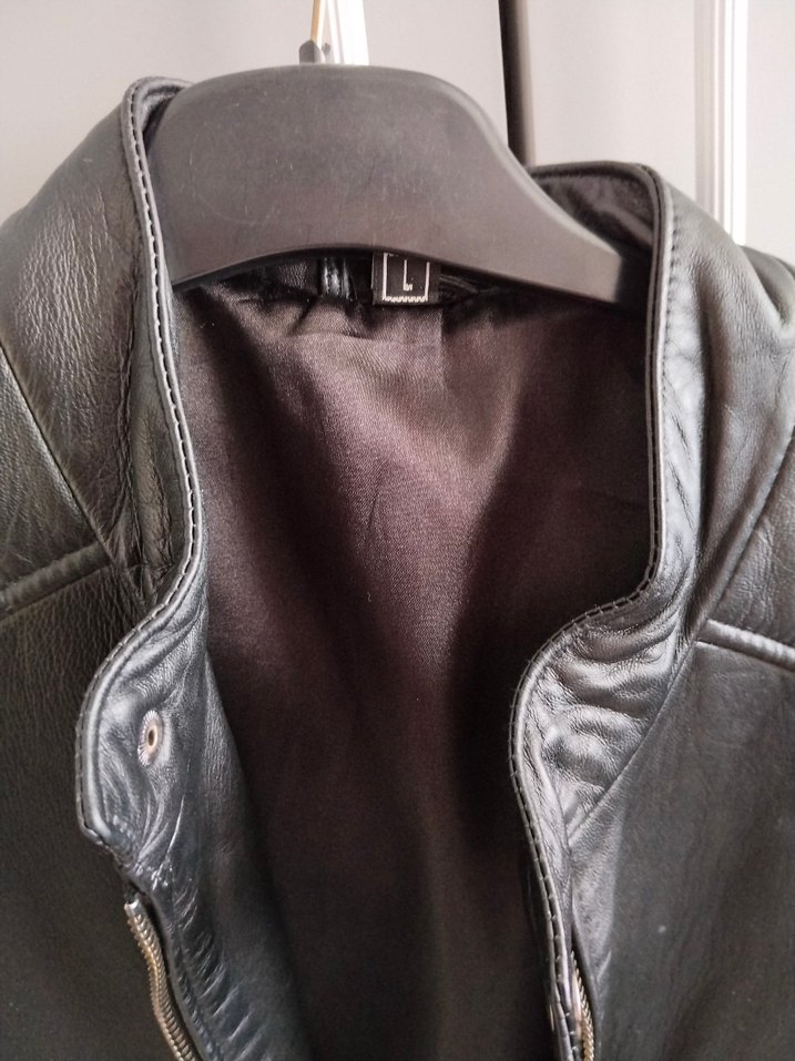 Siyah Erkek Deri Biker Ceket, Normal Boy - Görsel 5