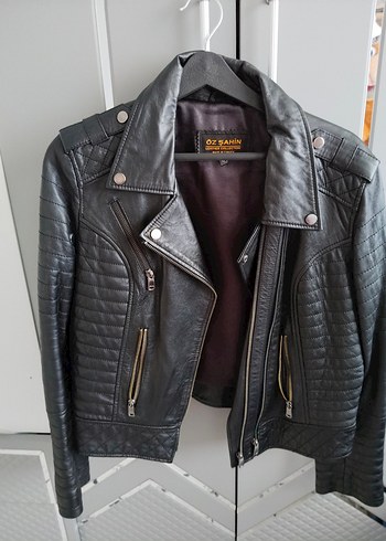 Siyah Deri Biker Ceket - Görsel 2