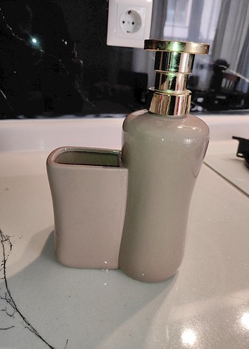 Bej Porselen Sabunluk / Deterjanlık - Görsel 4