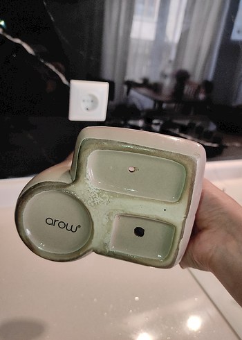 Bej Porselen Sabunluk / Deterjanlık - Görsel 3