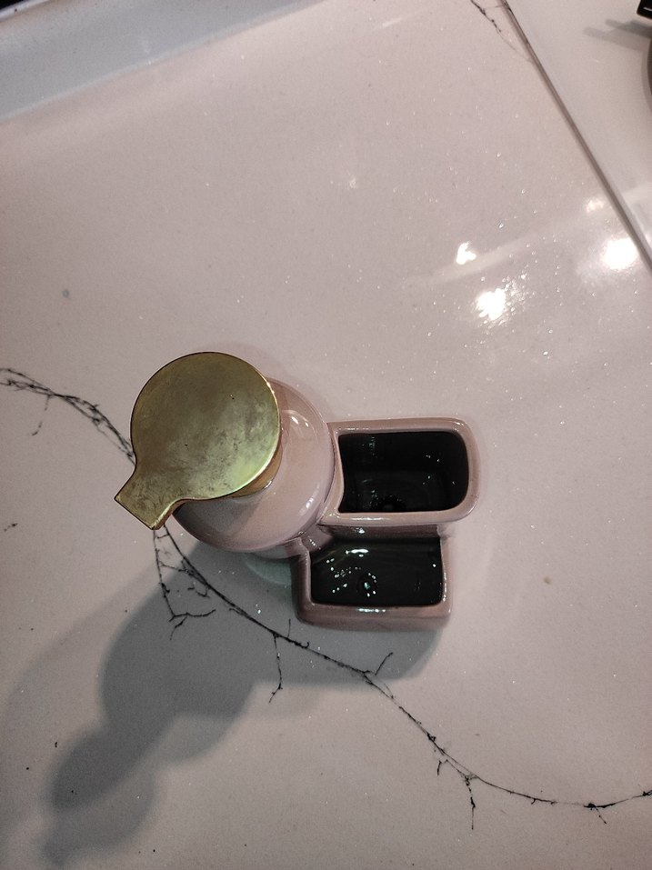 Bej Porselen Sabunluk / Deterjanlık - Görsel 2