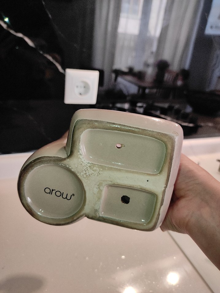 Bej Porselen Sabunluk / Deterjanlık - Görsel 3