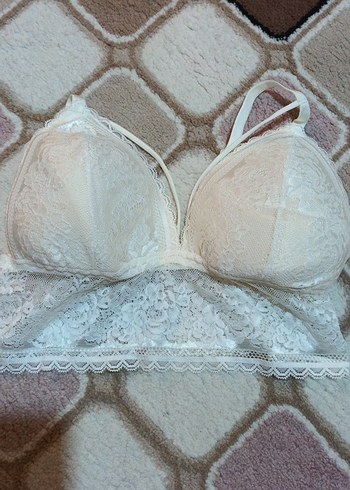 Beyaz Dantel Bohem Tarz Bralet