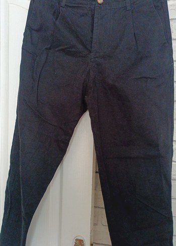 Zara Siyah Kadın Midi Boy Bol Kesim Denim Pantolon