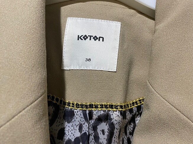 m Beden camel Renk Koton Bağlama Detaylı Bej Blazer