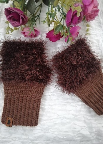 Örgü peluş eldiven Bohem Kadın Eldiveni - Görsel 2