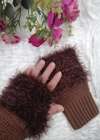 Peluş Örgü Kadın Eldiven - Görsel 4