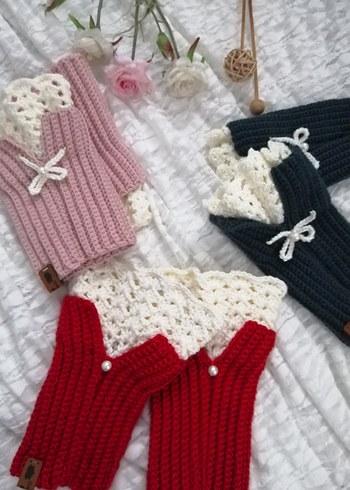 Örgü Kadın Eldiveni vintage eldiven - Görsel 2