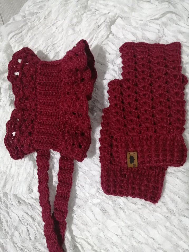 Örgü boyunluk atkı Eldiven 2li takım - Görsel 5