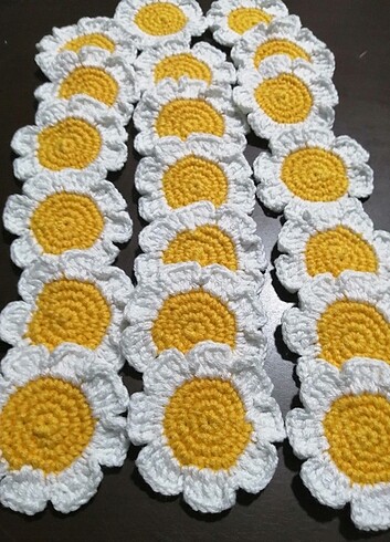 universal Beden sarı Renk Papatya motif örgü papatya