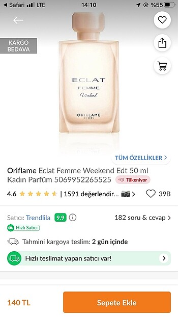 Oriflame Eclat femme bayan parfüm
