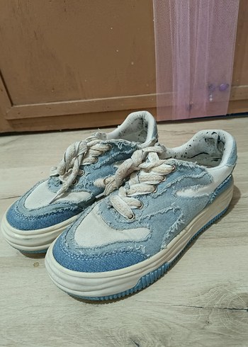Kadın Mavi Denim Platform Spor Ayakkabı - Görsel 2