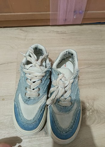 Kadın Mavi Denim Platform Spor Ayakkabı - Görsel 3