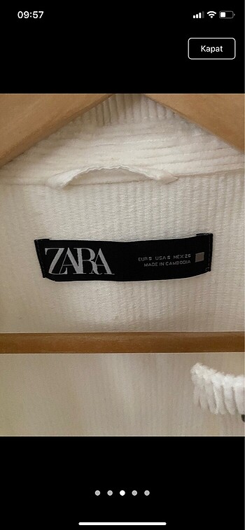 s Beden beyaz Renk Zara kadife ceket