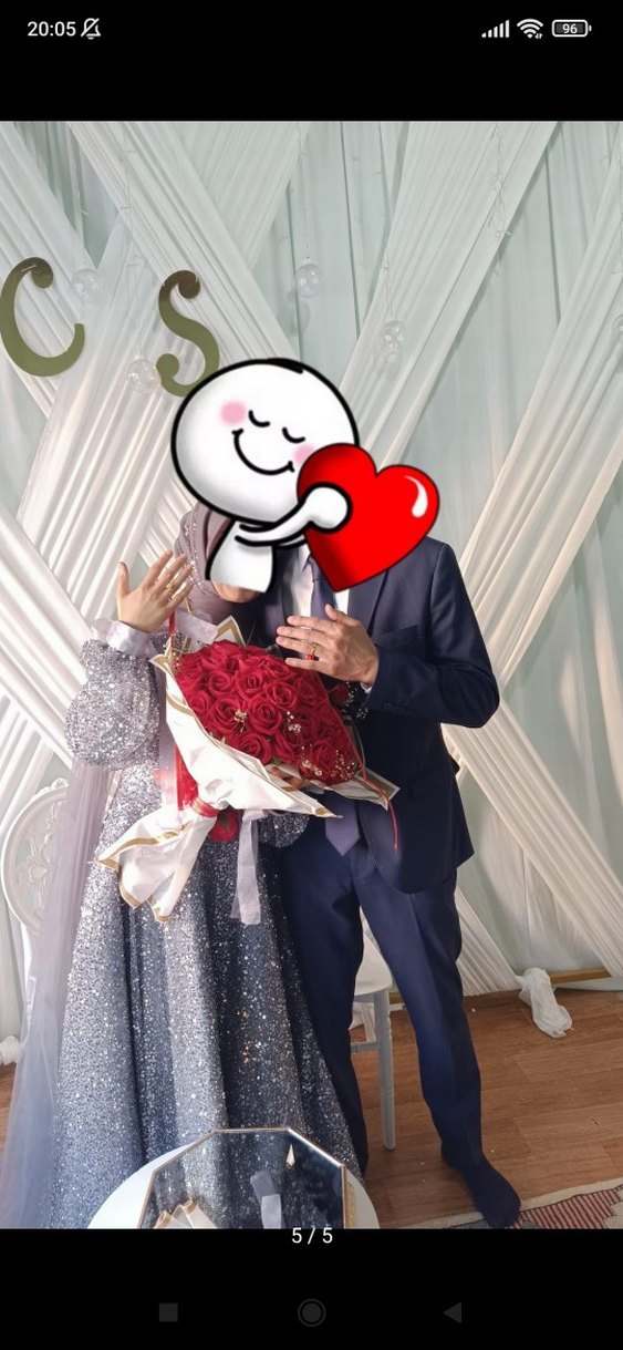 Kadın Gri Uzun Payetli Bohem Tesettür Elbise - Görsel 5