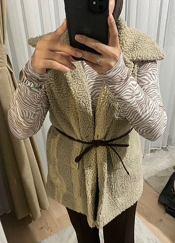 xl Beden Trend Peluş Yelek Ceket