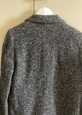 Gri Yılan Desenli Midi Kadın Kaban - Görsel 2