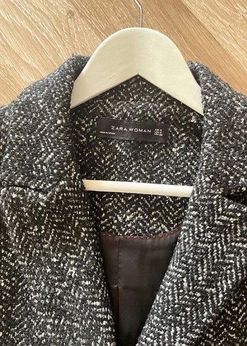 Gri Yılan Desenli Midi Kadın Kaban - Görsel 4