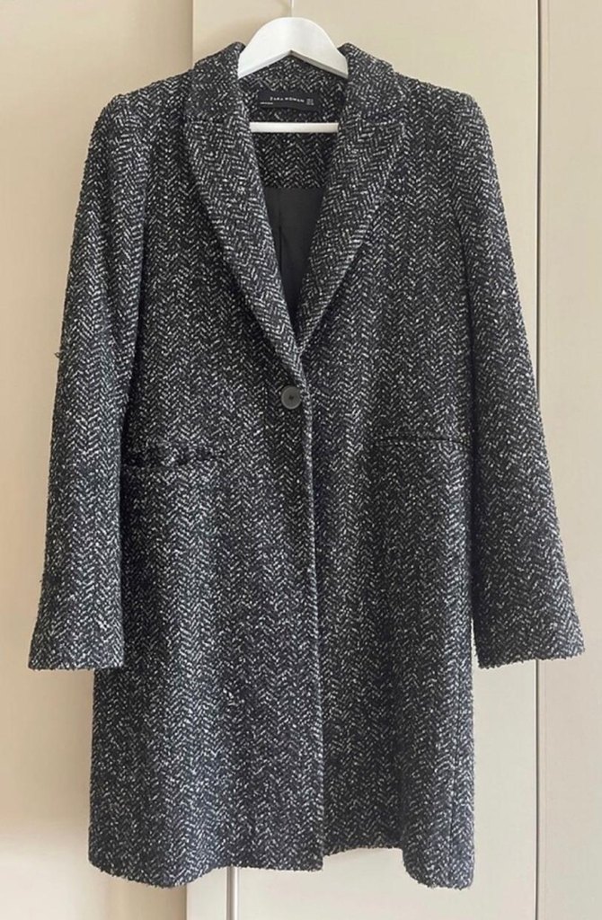 Gri Yılan Desenli Midi Kadın Kaban - Görsel 3