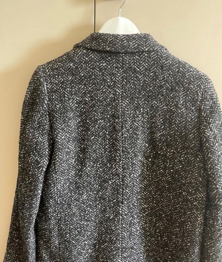 Gri Yılan Desenli Midi Kadın Kaban - Görsel 2