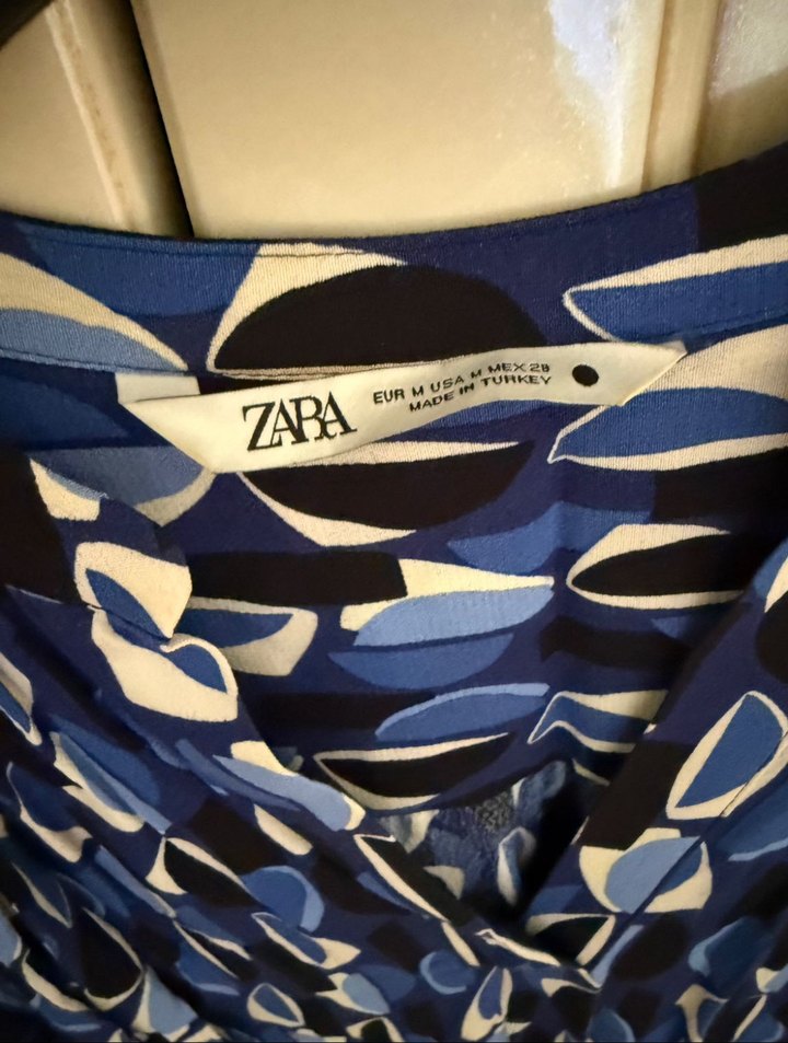 Mavi Piliseli Mini Hamile Tunik - Görsel 2