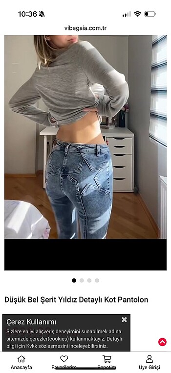 arkası yıldız şerit detaylı kot pantolon