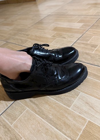 Siyah Rugan Stiletto Topuklu Kadın Klasik Ayakkabı - Görsel 2