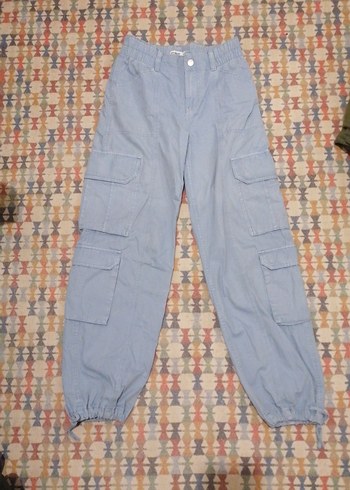 34 Beden pull&bear mavi kargo pantolon 34 beden