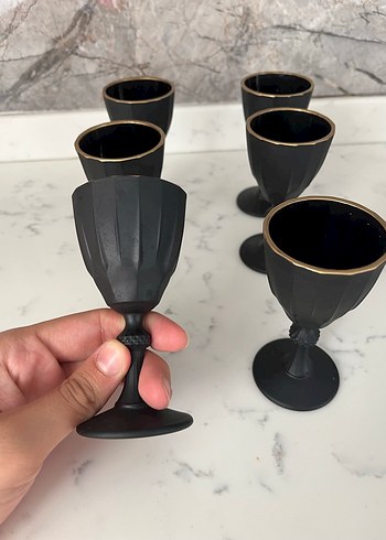 Paşabahçe Siyah Mat 6'lı Kadeh Seti