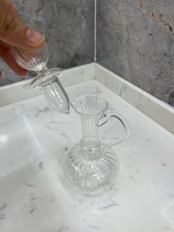 Şeffaf Kulplu Dekoratif Vazo - Görsel 3