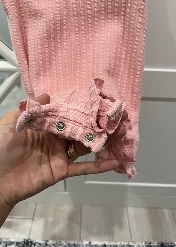 Pembe Örgü Kız Bebek Tulum - Görsel 3