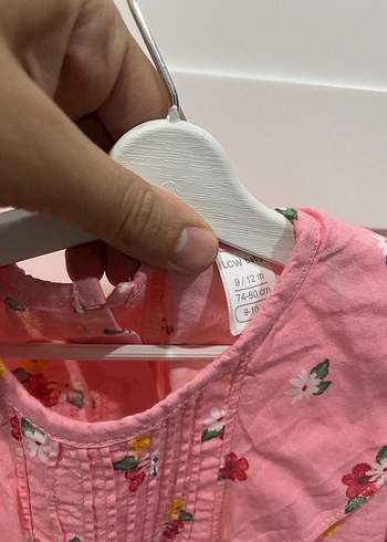 Çiçek Desenli Pembe Kız Elbisesi - Görsel 3