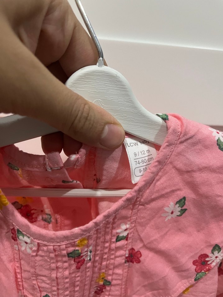 Çiçek Desenli Pembe Kız Elbisesi - Görsel 3