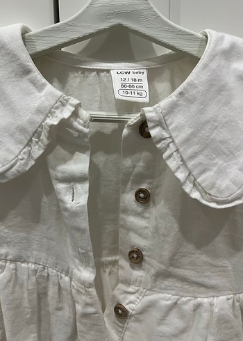 Beyaz Nakışlı Kız Çocuk Keten Gömlek - Görsel 2