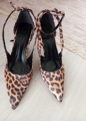 Kahverengi Leopar Desenli Stiletto Topuklu - Görsel 3