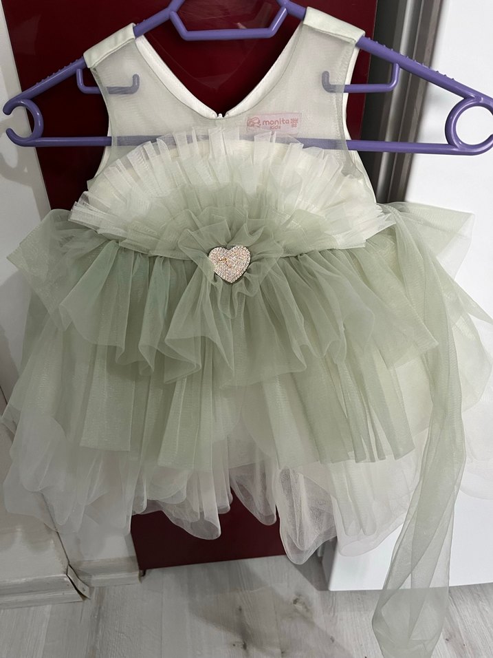 Kız Çocuk Fırfırlı Straplez Bohem Elbise - Görsel 2