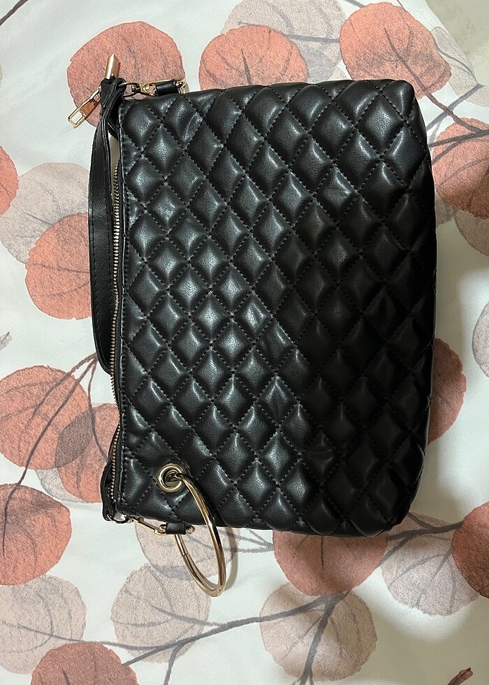 Siyah kapitoneli clutch çanta - Görsel 2