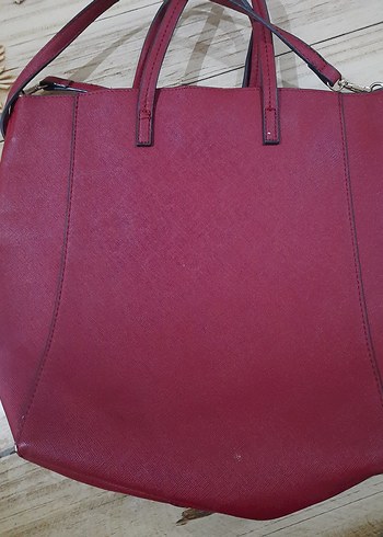 Kırmızı Deri Kadın Çanta - Görsel 4