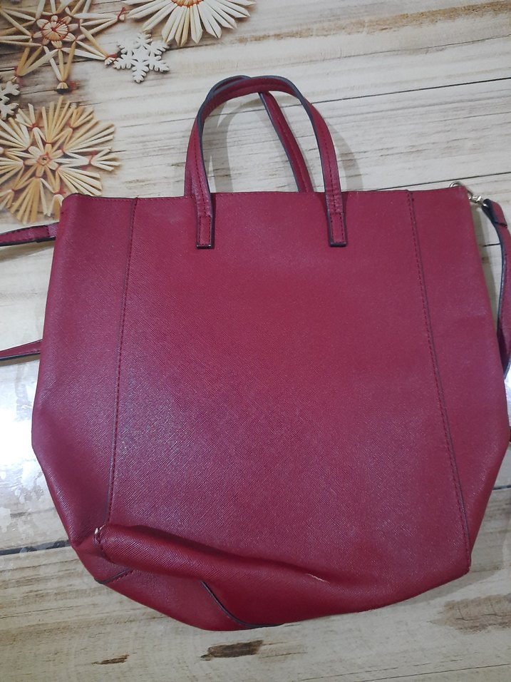 Kırmızı Deri Kadın Çanta - Görsel 3