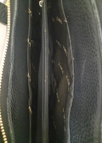 Siyah Deri Kadın Çanta - Zara - Görsel 2