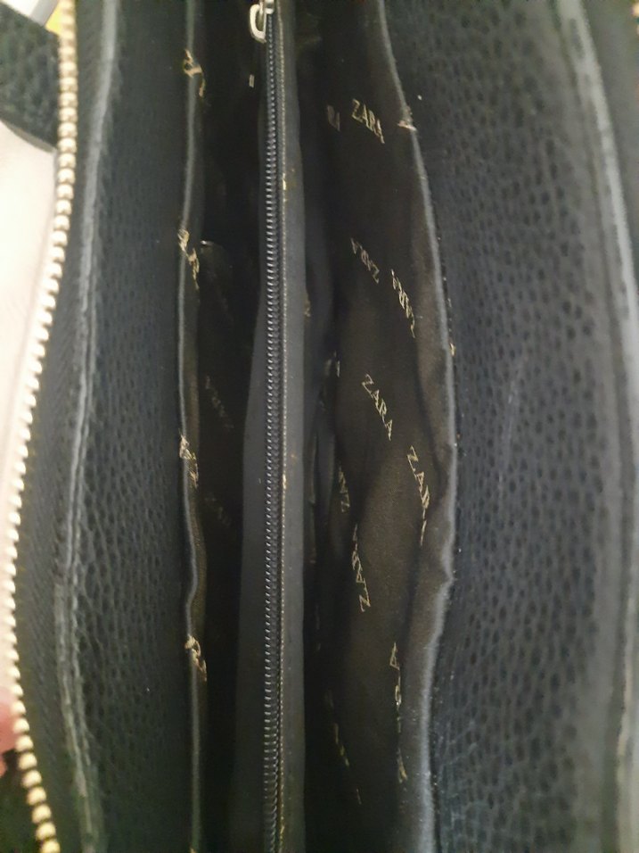 Siyah Deri Kadın Çanta - Zara - Görsel 2