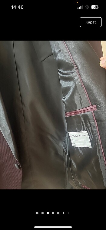 48 Beden ALTINYILDIZ SMOKİN BORDO CEKET