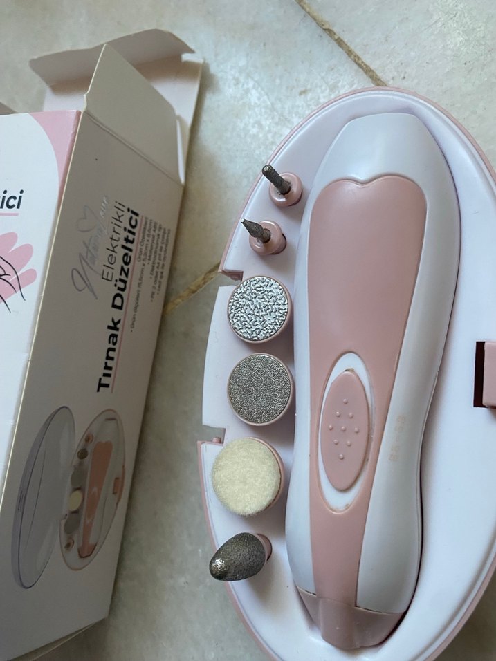 Pembe Elektrikli Tırnak Düzeltici Set - Görsel 3