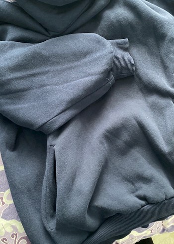 s Beden Kadın oversize lacivert Kapüşonlu Rahat Sweatshirt