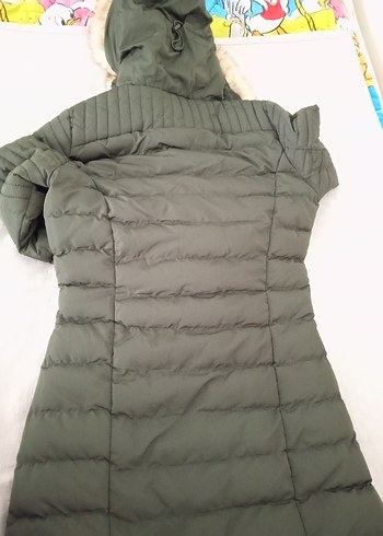 Fabrika kürk detaylı diz üstü mont - Görsel 4